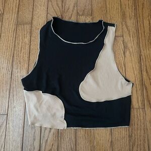 Stylish Black and Tan Women's Top